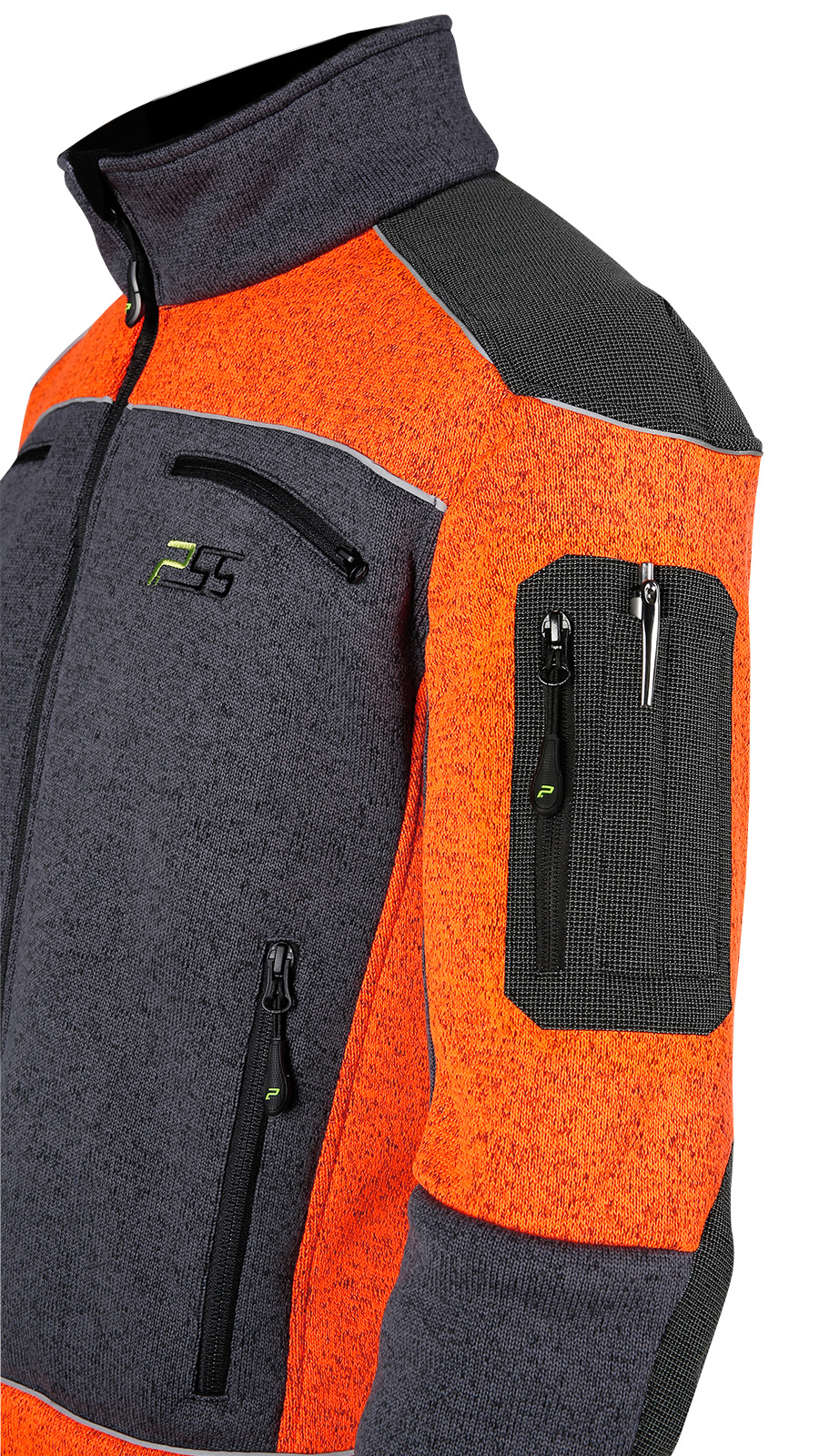 PSS X-treme Arctic Faserstrickjacke grau/orange – Bild 4